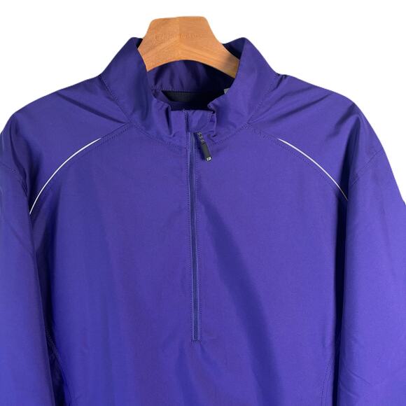NWT CUTTER & BUCK Purple CB Weathertec Half Zip Pullover Jacket Men’s Size L - Picture 2 of 10